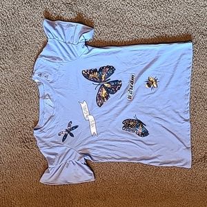 Beautiful Graphic Top with Sequins Accents